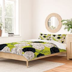 83 Oranges Carnations Duvet Cover