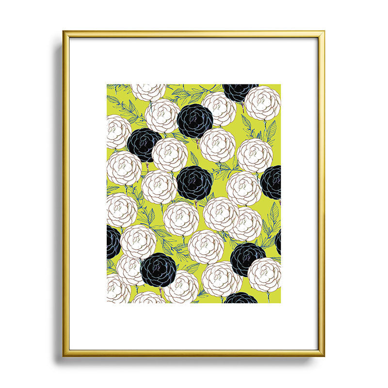 83 Oranges Carnations Metal Framed Art Print