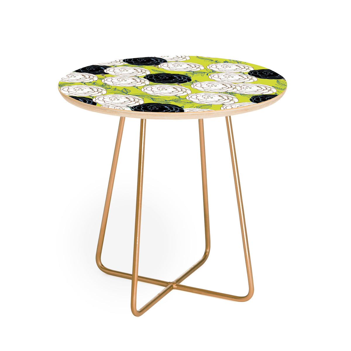 83 Oranges Carnations Round Side Table