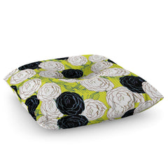 83 Oranges Carnations Floor Pillow Square