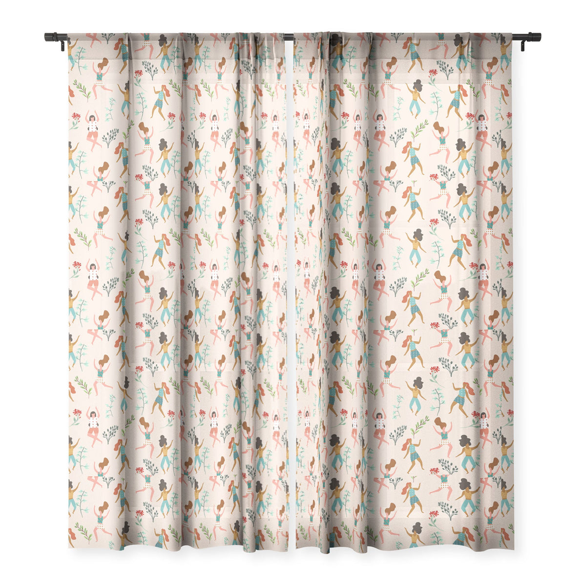 83 Oranges Central Park Zumba Sheer Window Curtain