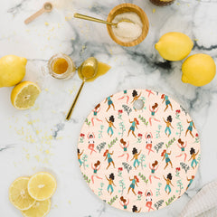 83 Oranges Central Park Zumba Cutting Board Round