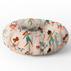83 Oranges Central Park Zumba Floor Pillow Round