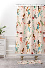 83 Oranges Central Park Zumba Shower Curtain And Mat