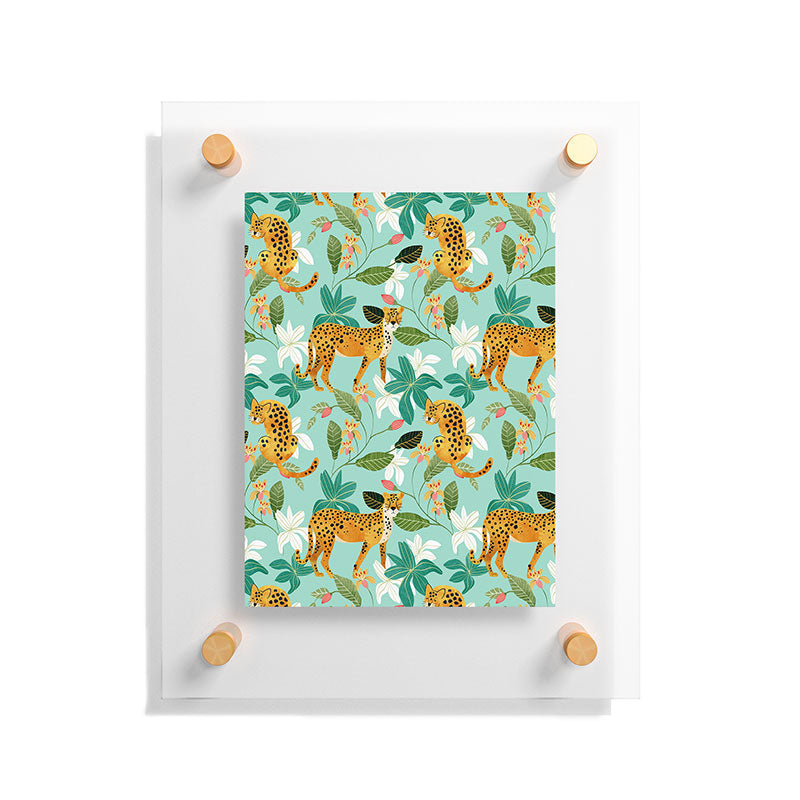 83 Oranges Cheetah Jungle Floating Acrylic Print