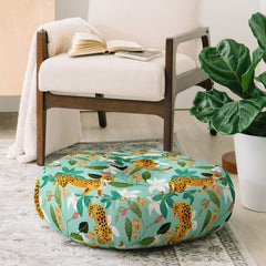 83 Oranges Cheetah Jungle Floor Pillow Round
