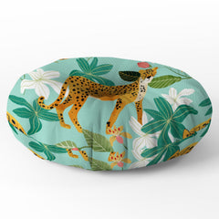 83 Oranges Cheetah Jungle Floor Pillow Round