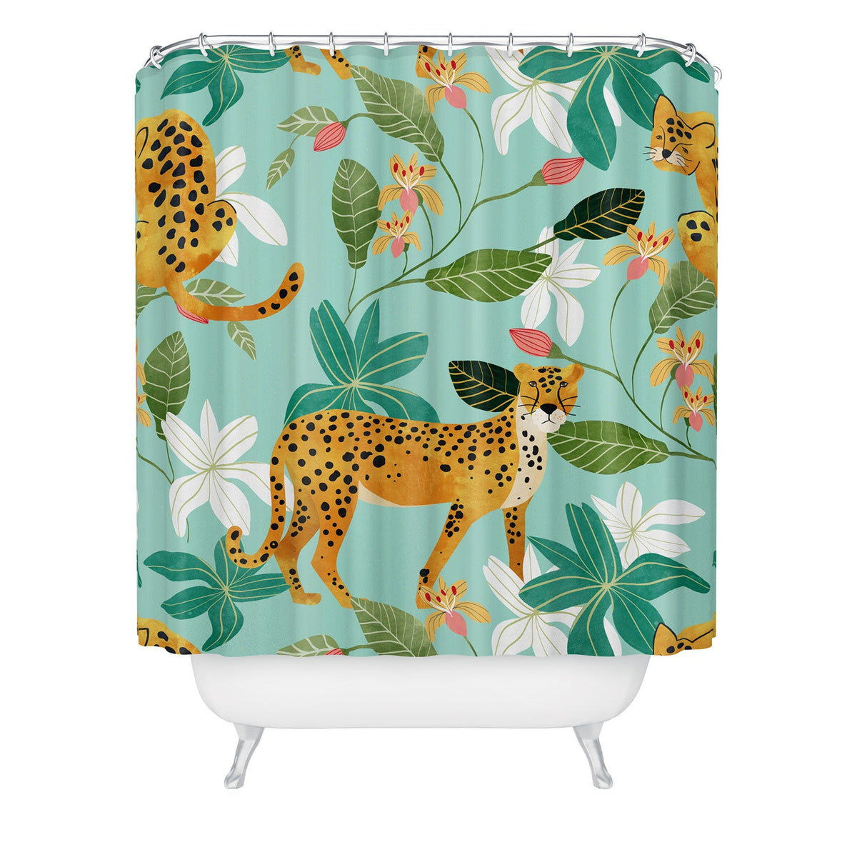 83 Oranges Cheetah Jungle Shower Curtain