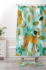 83 Oranges Cheetah Jungle Shower Curtain And Mat