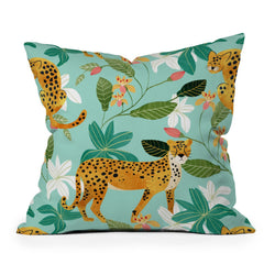 83 Oranges Cheetah Jungle Throw Pillow