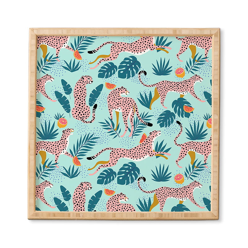 83 Oranges Cheetahs In Grapefruit Grove Framed Wall Art