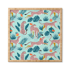 83 Oranges Cheetahs In Grapefruit Grove Framed Wall Art