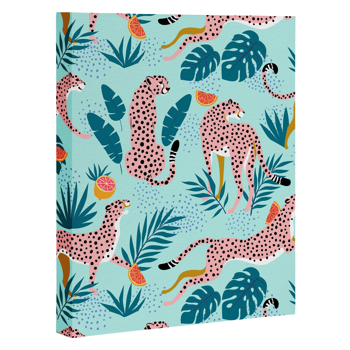 83 Oranges Cheetahs In Grapefruit Grove Art Canvas