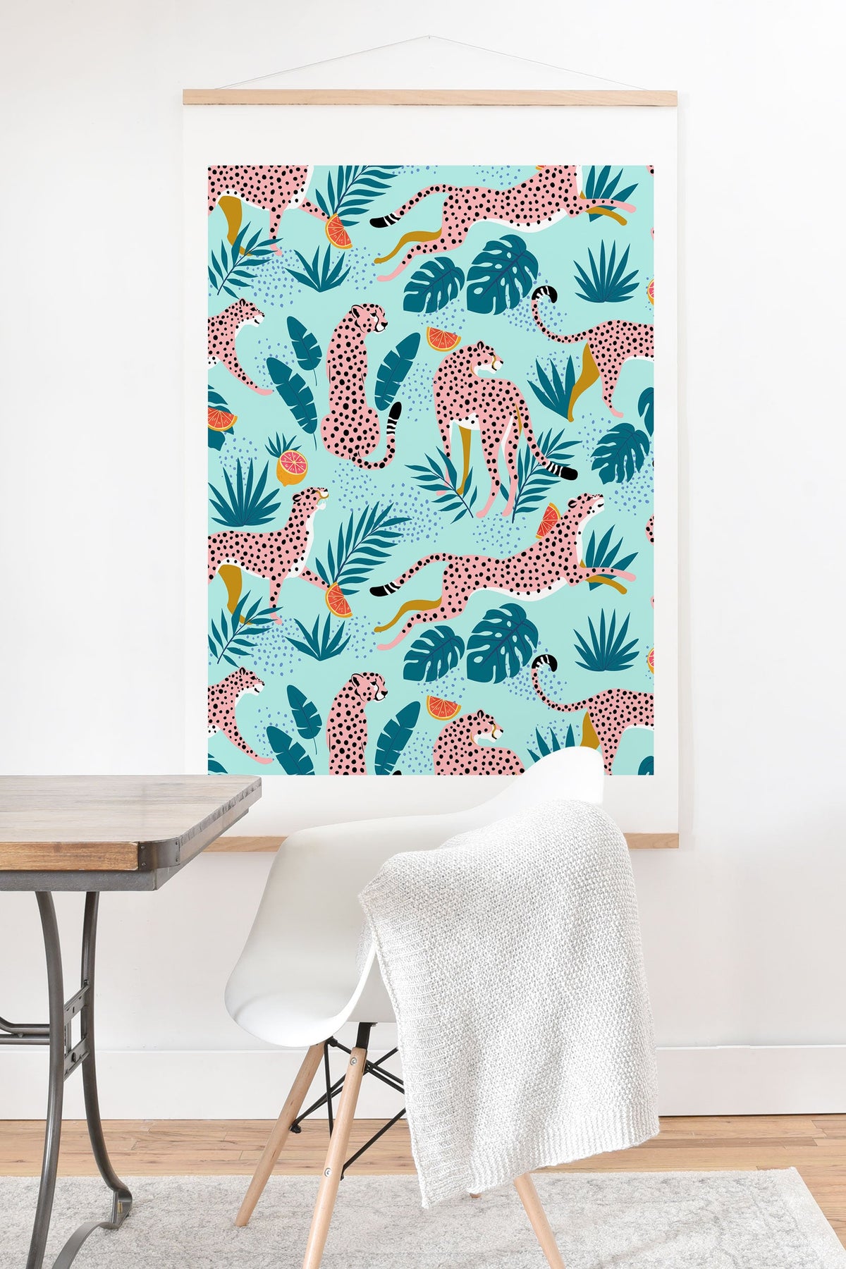 83 Oranges Cheetahs In Grapefruit Grove Art Print And Hanger