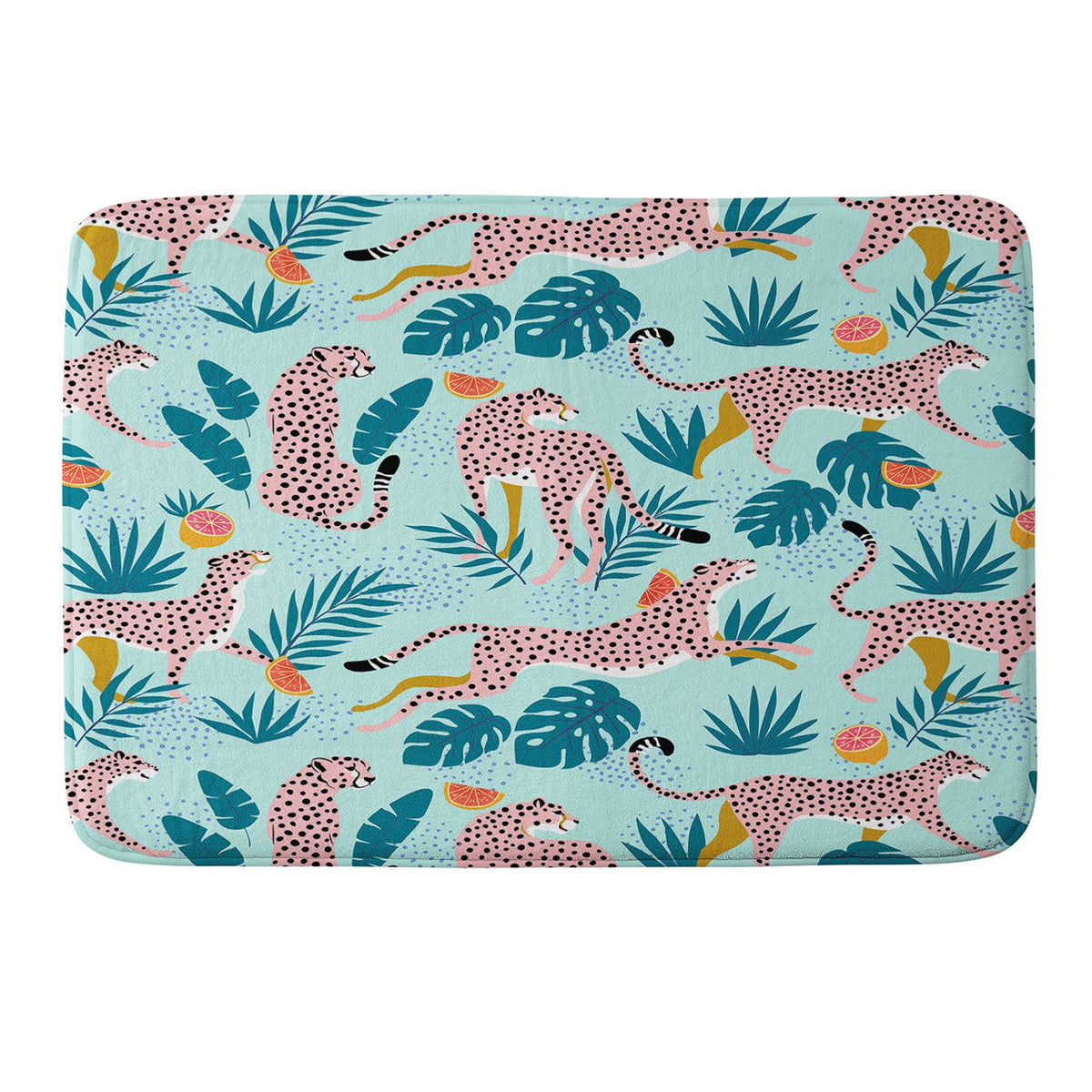 83 Oranges Cheetahs In Grapefruit Grove Memory Foam Bath Mat