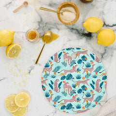 83 Oranges Cheetahs In Grapefruit Grove Cutting Board Round