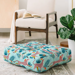 83 Oranges Cheetahs In Grapefruit Grove Floor Pillow Square