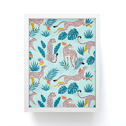83 Oranges Cheetahs In Grapefruit Grove Framed Mini Art Print
