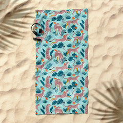 83 Oranges Cheetahs In Grapefruit Grove Beach Towel