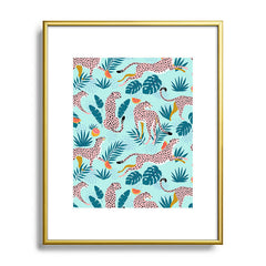 83 Oranges Cheetahs In Grapefruit Grove Metal Framed Art Print