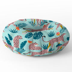 83 Oranges Cheetahs In Grapefruit Grove Floor Pillow Round