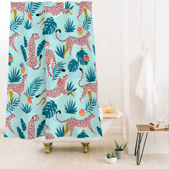 83 Oranges Cheetahs In Grapefruit Grove Shower Curtain