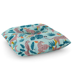 83 Oranges Cheetahs In Grapefruit Grove Floor Pillow Square
