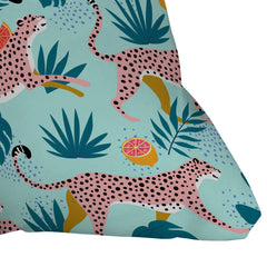 83 Oranges Cheetahs In Grapefruit Grove Throw Pillow