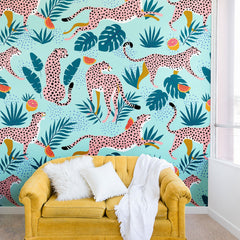 83 Oranges Cheetahs In Grapefruit Grove Wall Mural