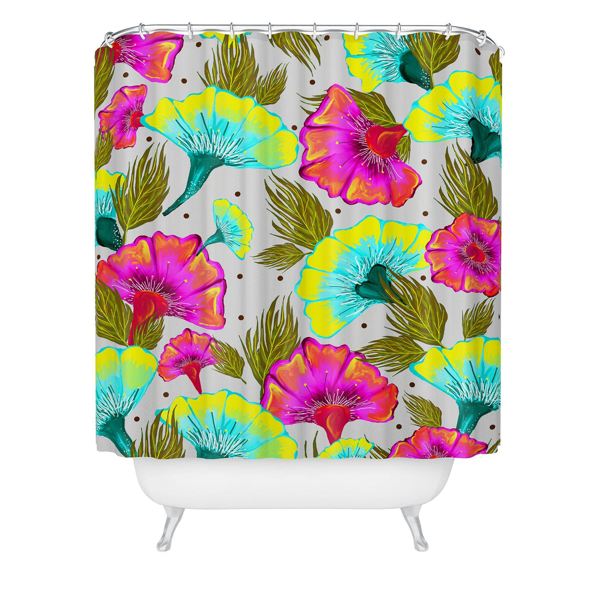 83 Oranges Ecstatic Floral Shower Curtain