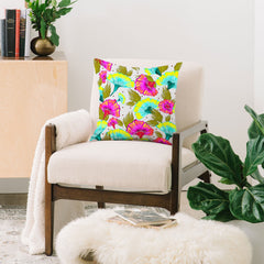 83 Oranges Ecstatic Floral Throw Pillow