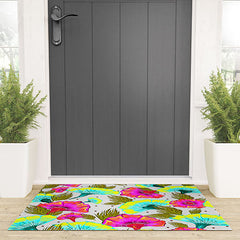 83 Oranges Ecstatic Floral Welcome Mat