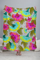 83 Oranges Ecstatic Floral Throw Blanket