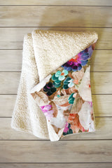 83 Oranges Eves Garden Fleece Throw Blanket