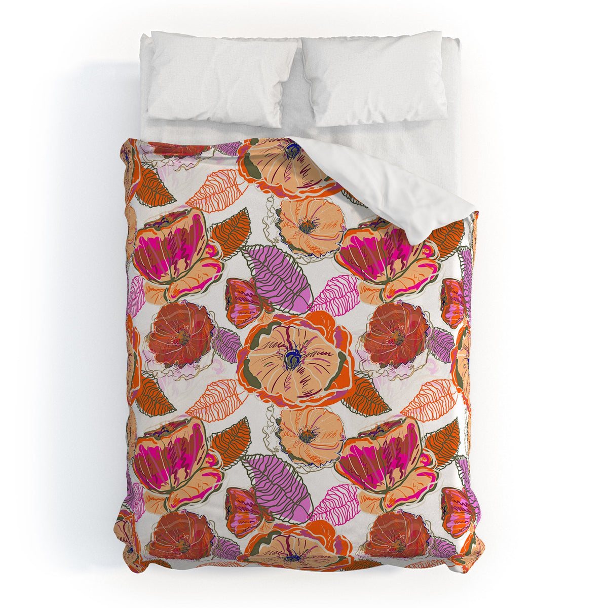 83 Oranges Fall Flora Duvet Cover