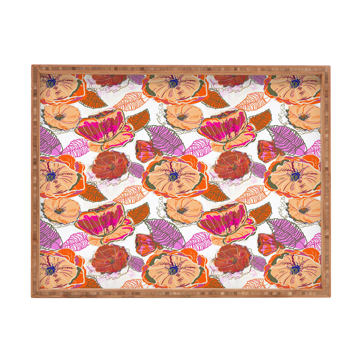 83 Oranges Fall Flora Rectangular Tray