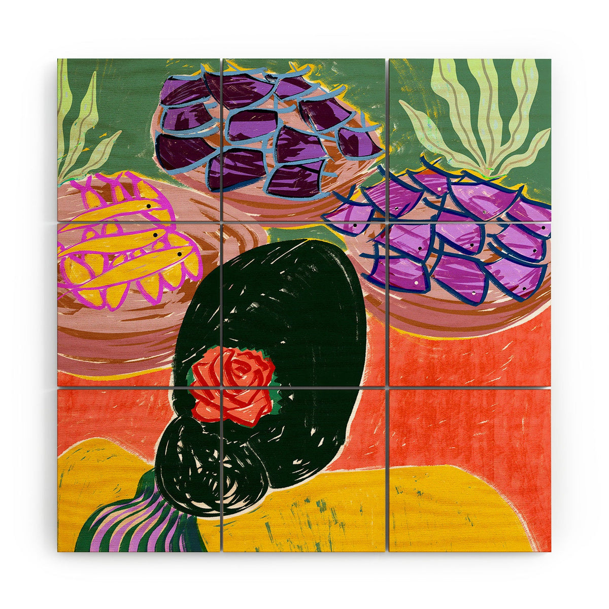 83 Oranges Fish Market Wood Wall Mural