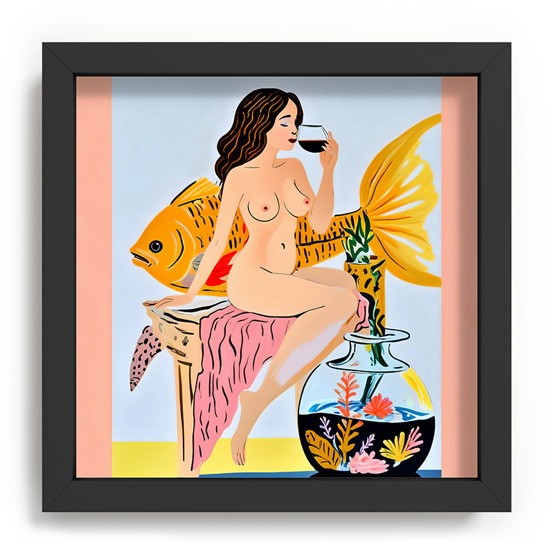 83 Oranges Fishy Shananigans Art Recessed Framing Square