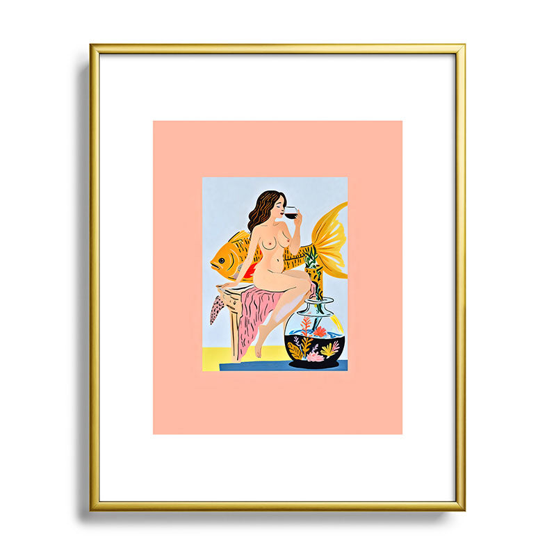 83 Oranges Fishy Shananigans Art Metal Framed Art Print