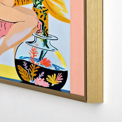 83 Oranges Fishy Shananigans Art Square Metal Framed Art Print