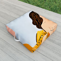 83 Oranges Fishy Shananigans Art Outdoor Floor Cushion