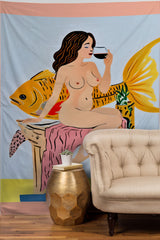 83 Oranges Fishy Shananigans Art Tapestry