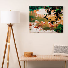 83 Oranges Flamingo Sighting Jungle Nature Art Canvas