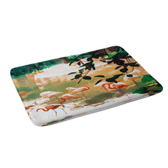 83 Oranges Flamingo Sighting Jungle Nature Memory Foam Bath Mat