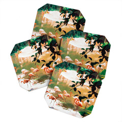 83 Oranges Flamingo Sighting Jungle Nature Coaster Set