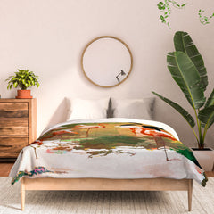 83 Oranges Flamingo Sighting Jungle Nature Comforter