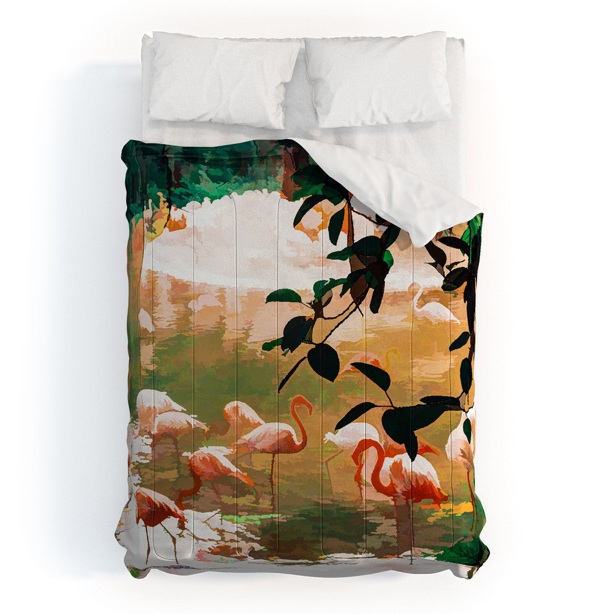 83 Oranges Flamingo Sighting Jungle Nature Comforter