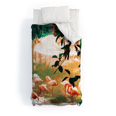 83 Oranges Flamingo Sighting Jungle Nature Comforter