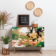 83 Oranges Flamingo Sighting Jungle Nature Credenza