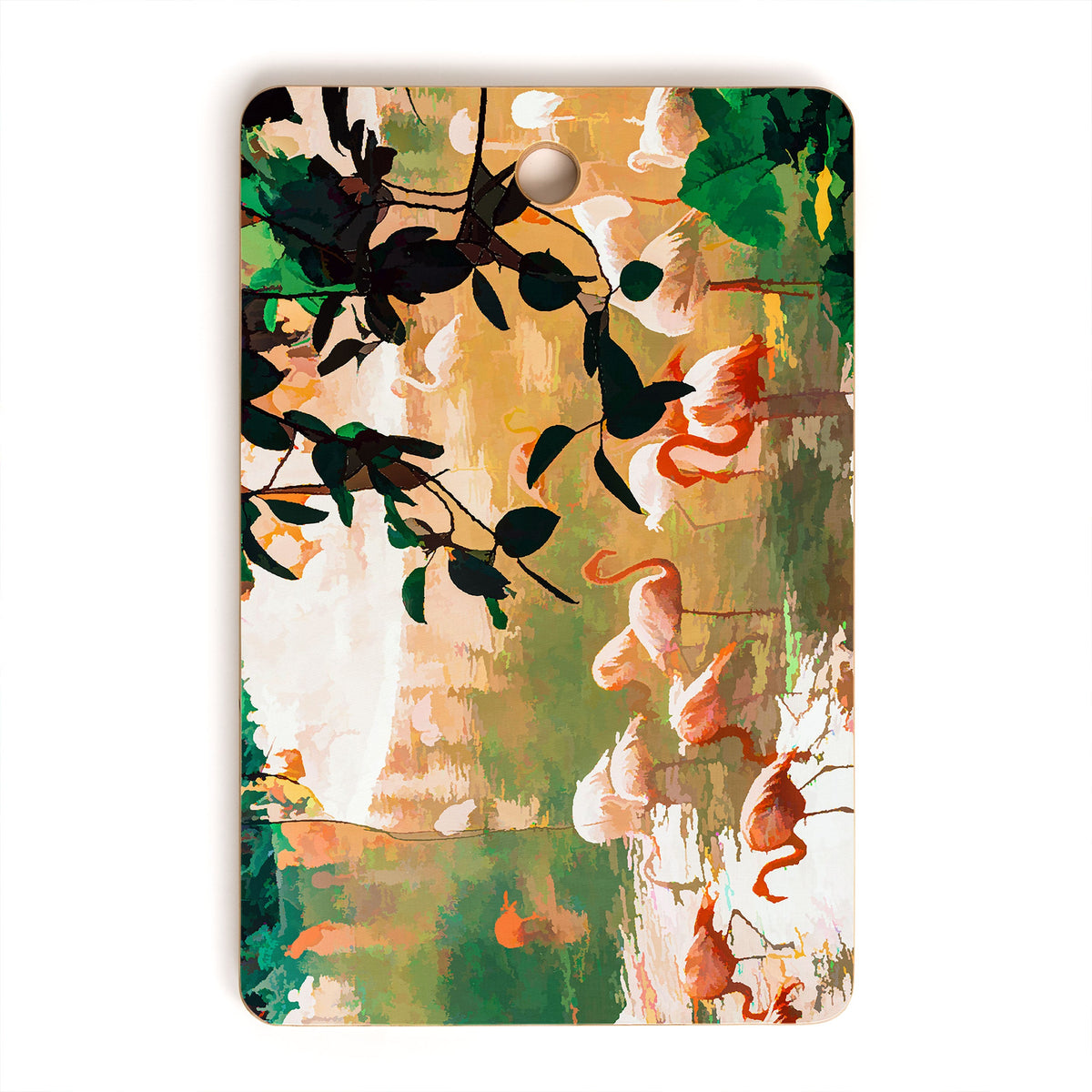 83 Oranges Flamingo Sighting Jungle Nature Cutting Board Rectangle